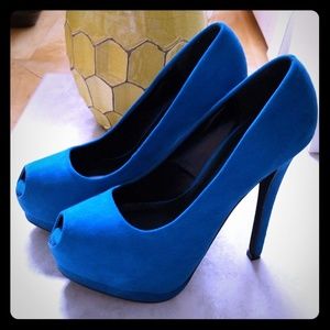 Teal Platform heels